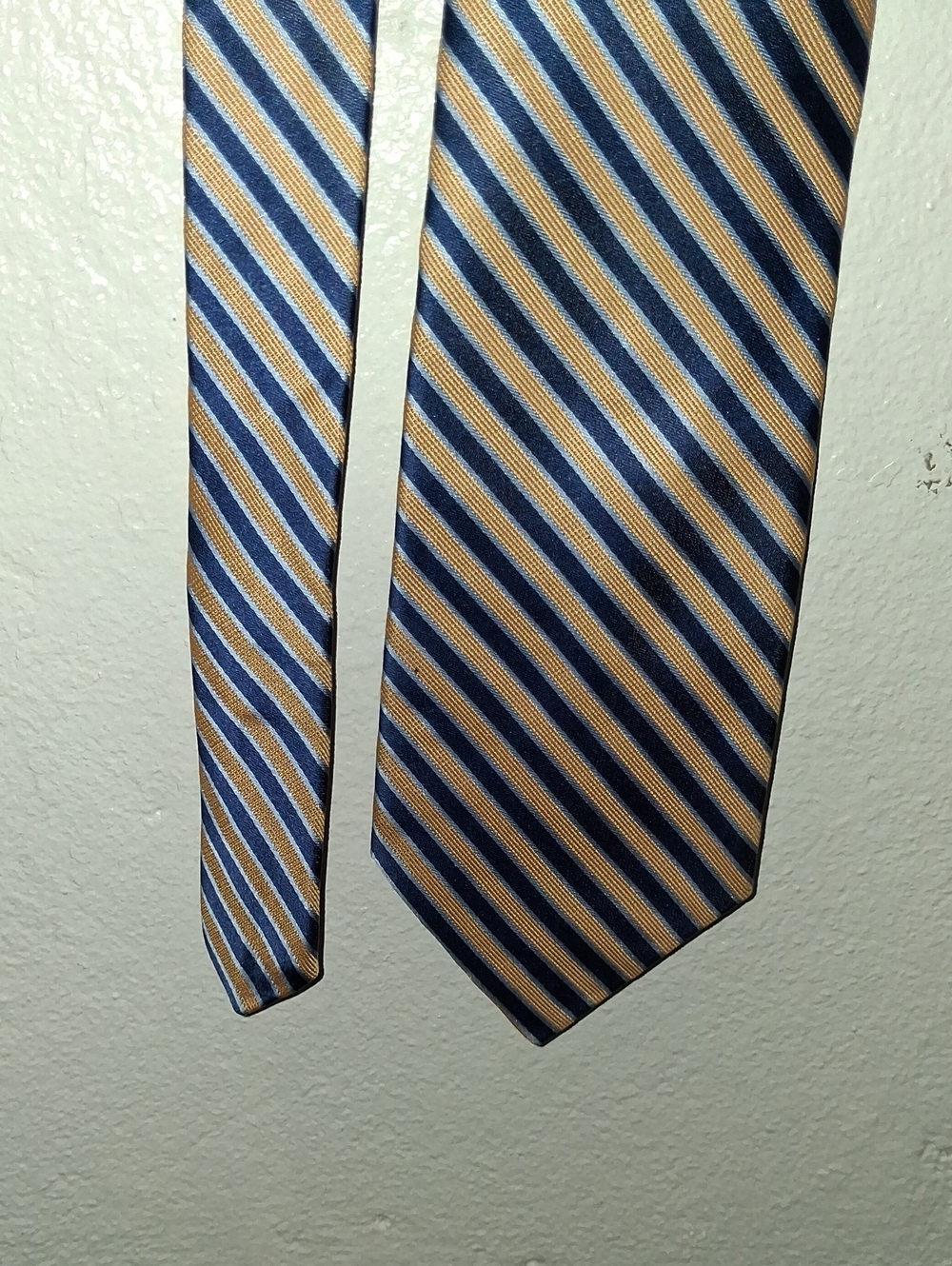 Vintage Nautica Blue and Gold Diagonal Stripe Tie